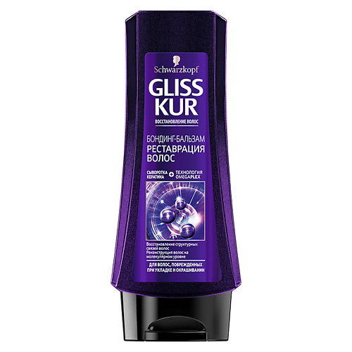 фото Gliss kur бальзам для поврежденных укладкой и окрашиванием волос реновация волос