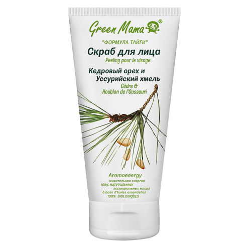 GREEN MAMA Скраб для лица "Кедровый орех и уссурийский хмель"