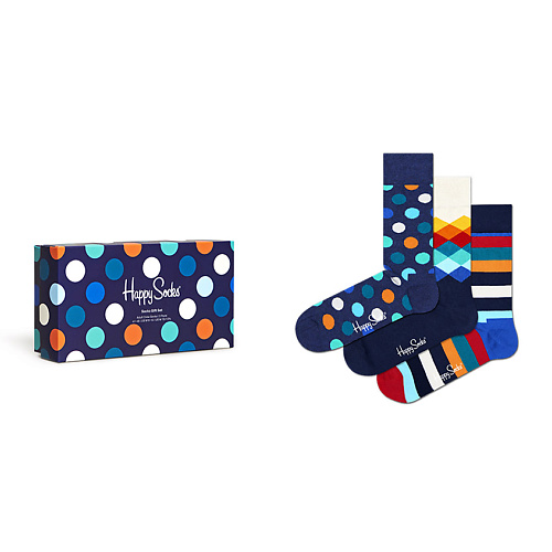 

HAPPY SOCKS Набор носков Happy Socks Classic Multi-color 3 пары