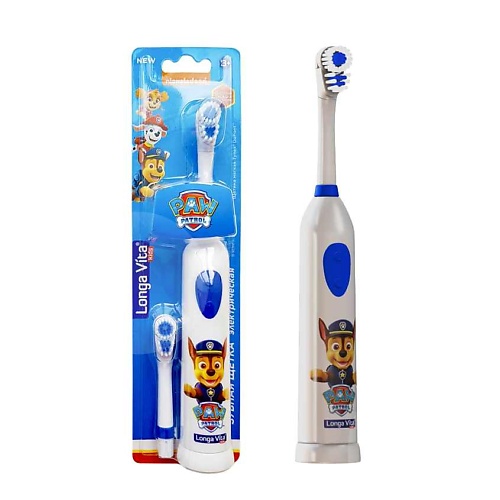 Купить LONGA VITA Зубная щетка детская Paw Patrol ротационная + 2 насадки, для детей от 3-х лет