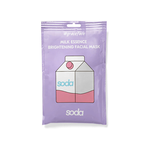 SODA Тканевая маска для лица с молочной эссенцией "для сияния кожи"