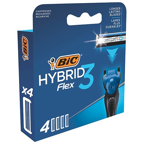 BIC Сменные кассеты для мужской бритвы, Hybrid 3 Flex MPL013380 - фото 1