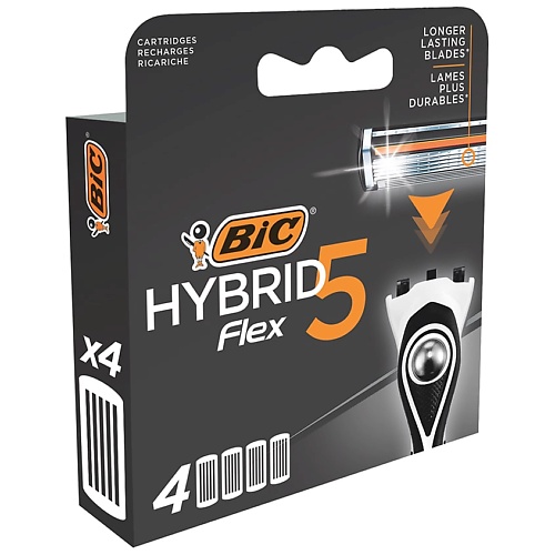 BIC Сменные кассеты для мужской бритвы, Hybrid 5 Flex MPL013383 - фото 1