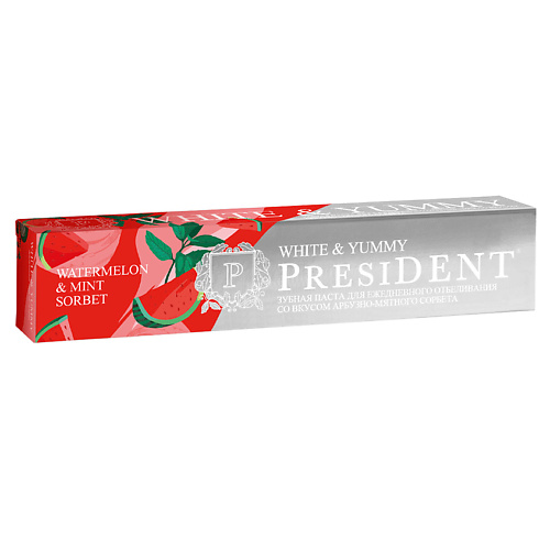 

PRESIDENT Зубная паста PRESIDENT White & Yummy Арбузно-мятный сорбет