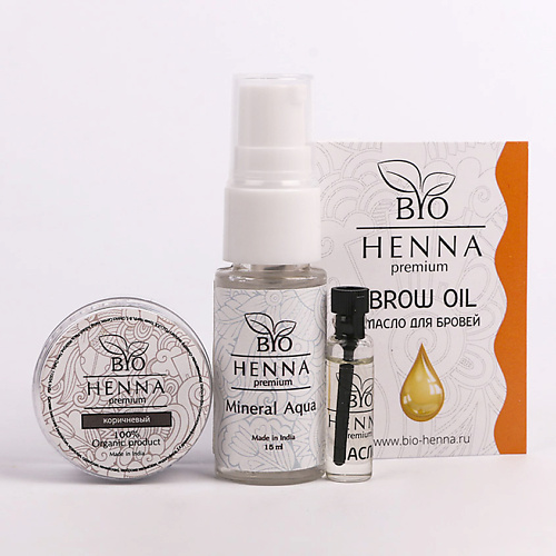 

BIO HENNA Подарочный набор для окрашивания бровей хной и уход кофе