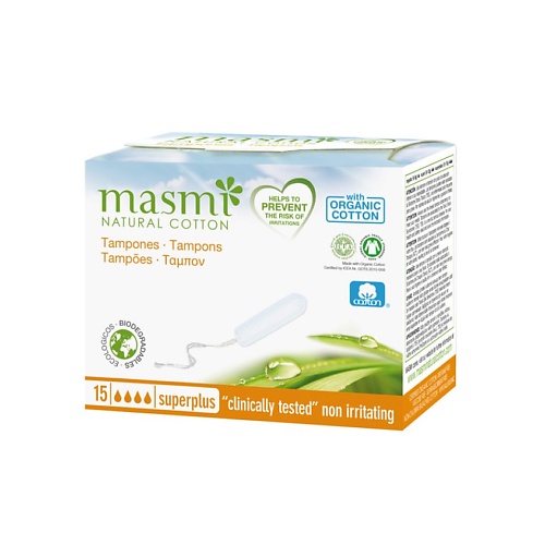 MASMI Натуральные органические тампоны без аппликатора Masmi Super Plus MPL018667