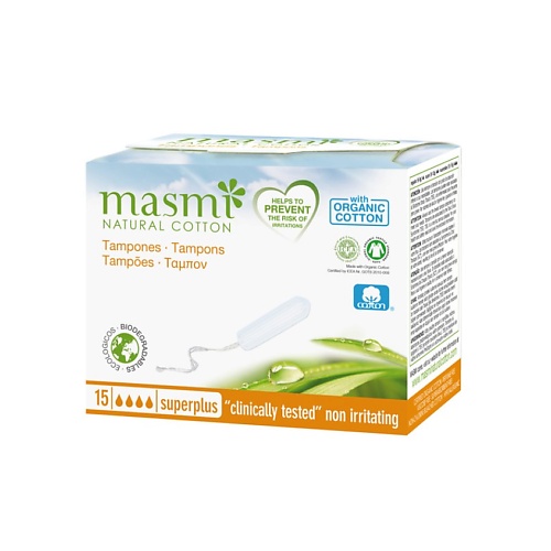 

MASMI Натуральные органические тампоны без аппликатора Masmi Super Plus