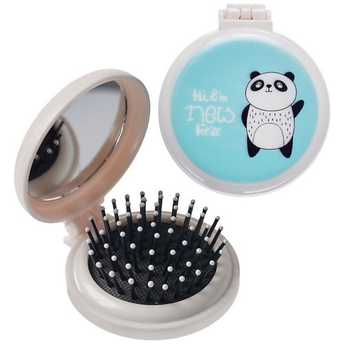 фото Bradex складная расческа для волос с зеркалом "любознательный панда"