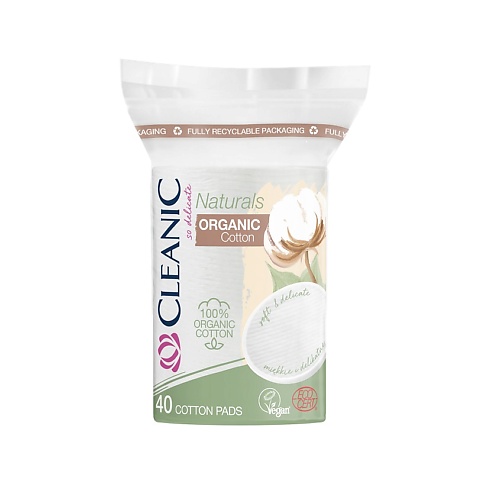 CLEANIC Ватные диски Naturals Organic Cotton овальные