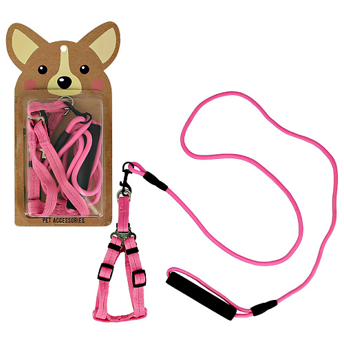 LADY PINK Шлейка с поводком Размер XS lady pink украшение для животных