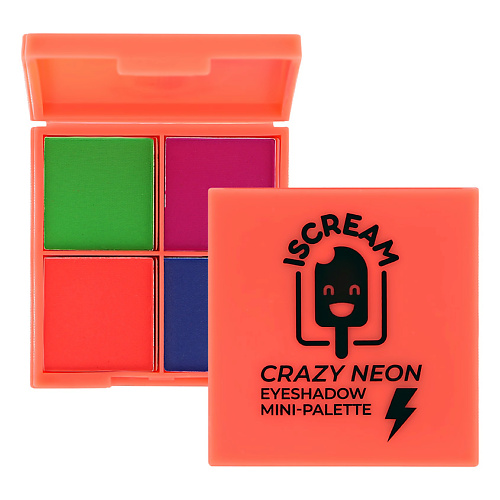 Тени ISCREAM Мини-палетка теней для век CRAZY NEON