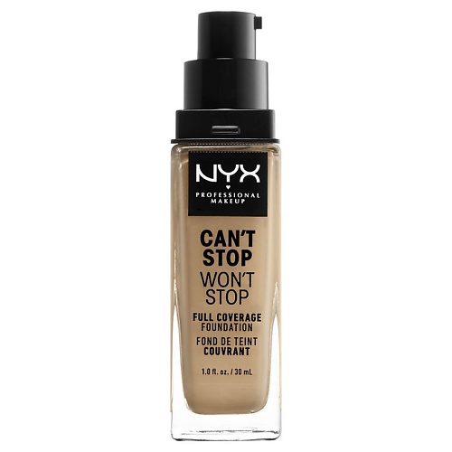 NYX Professional Makeup Тональная основа с плотным покрытием. CAN'T STOP WON'T STOP FULL COVERAGE FOUNDATION