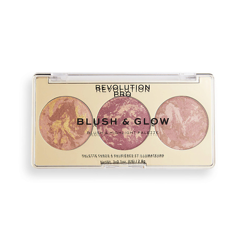 REVOLUTION PRO Румяна, бронзер и Хайлайтер 3 В 1 BLUSH  GLOW