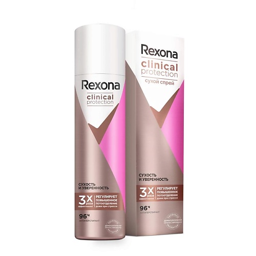 Дезодоранты REXONA Антиперспирант-дезодорант спрей Сухость и Уверенность Clinical Protection