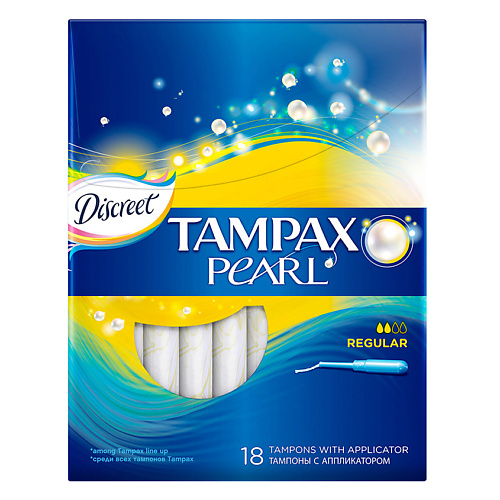 Купить TAMPAX Discreet Pearl Тампоны женские гигиенические с аппликатором Regular Duo