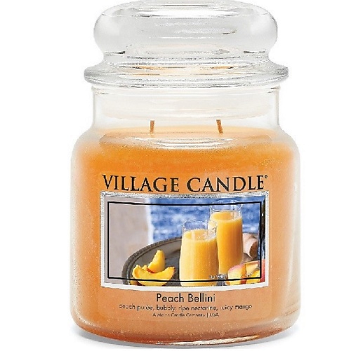 VILLAGE CANDLE Ароматическая свеча Peach Bellini, средняя