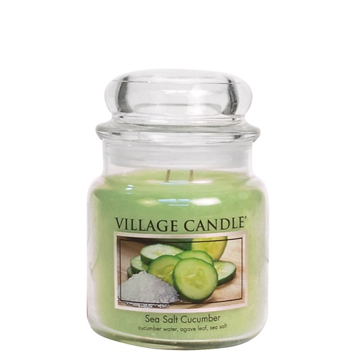 

VILLAGE CANDLE Ароматическая свеча "Sea Salt Cucumber", средняя, Ароматическая свеча "Sea Salt Cucumber", средняя