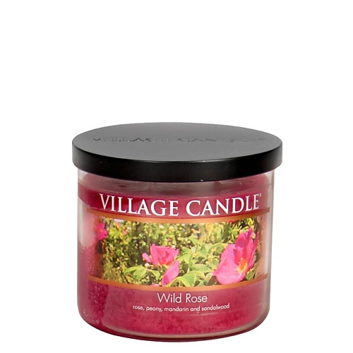 VILLAGE CANDLE Ароматическая свеча Wild Rose, чаша, средняя