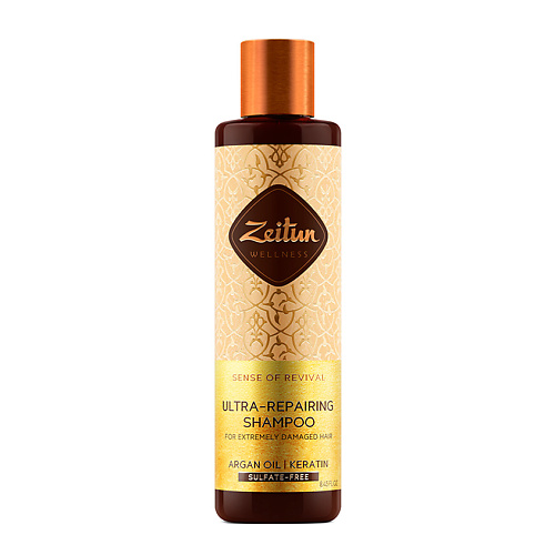 фото Zeitun шампунь для поврежденных волос "ритуал восстановления" с аргановым маслом и кератином